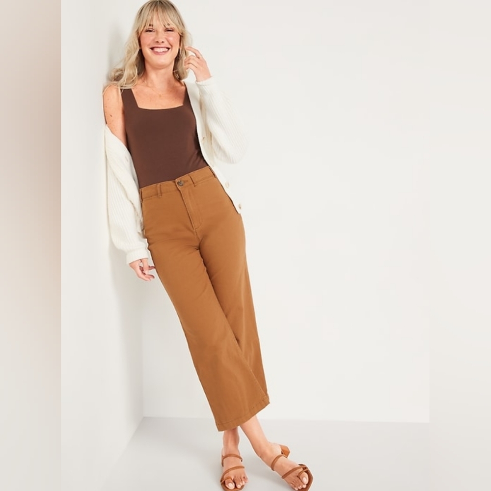 Lot Of 3 Old Navy High Waste Ankle Pants. Black, Tan, And Sage Green. 12p